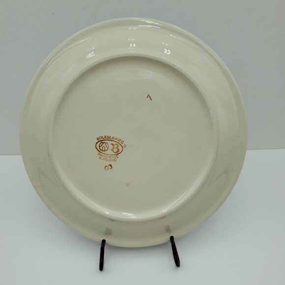 Polish Pottery Peacock Leaves Dinner Plate Peacock 10.75" Serving Display Plate - Picture 5 of 5